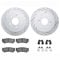 Dynamic Friction 2512-03075 - Brake Kit - Coated Drilled and Slotted Brake Rotors and 5000 Advanced Brake Pads with Hardware