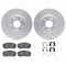 Dynamic Friction 2512-03095 - Brake Kit - Coated Drilled and Slotted Brake Rotors and 5000 Advanced Brake Pads with Hardware