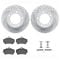 Dynamic Friction 2512-02009 - Brake Kit - Coated Drilled and Slotted Brake Rotors and 5000 Advanced Brake Pads with Hardware